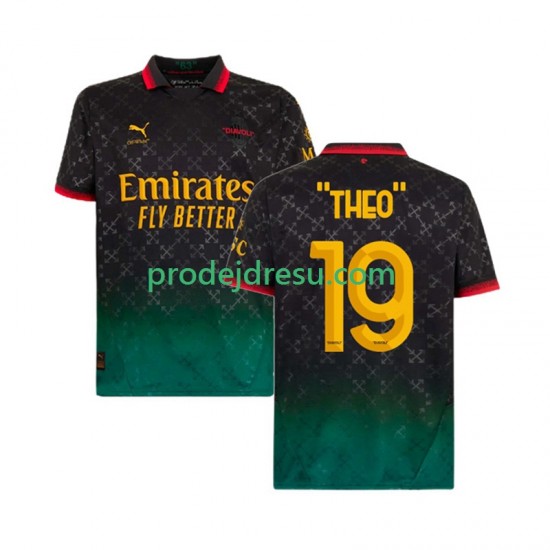 AC Milán Dresy Fotbal THEO 19 Muž Čtvrtý 2024-2025 Krátký rukáv