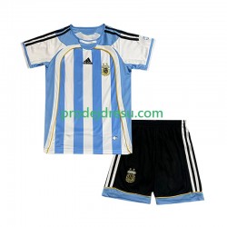 Argentina Dresy Fotbal Retro Dětský Domácí 2006 Krátký rukáv
