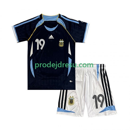 Argentina Dresy Fotbal Lionel Messi 19 Retro Dětský Venkovní 2006 Krátký rukáv