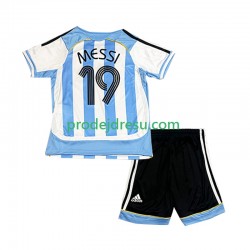 Argentina Dresy Fotbal Lionel Messi 19 Retro Dětský Domácí 2006 Krátký rukáv