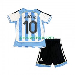 Argentina Dresy Fotbal Maradona 10 Retro Dětský Domácí 2006 Krátký rukáv