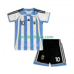 Argentina Dresy Fotbal Maradona 10 Retro Dětský Domácí 2006 Krátký rukáv
