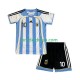 Argentina Dresy Fotbal Maradona 10 Retro Dětský Domácí 2006 Krátký rukáv