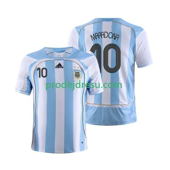 Argentina Dresy Fotbal Maradona 10 Retro Muž Domácí 2006 Krátký rukáv