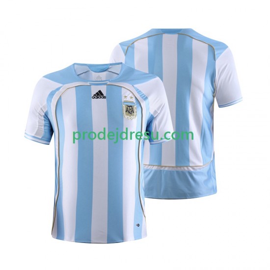 Argentina Dresy Fotbal Retro Muž Domácí 2006 Krátký rukáv