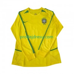 Brazílie Dresy Fotbal Retro Muž Domácí 2002 Dlouhý rukáv