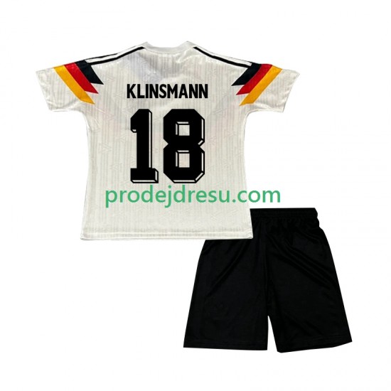 Německo Dresy Fotbal Klinsmann 18 1990 Retro Dětský Domácí Krátký rukáv