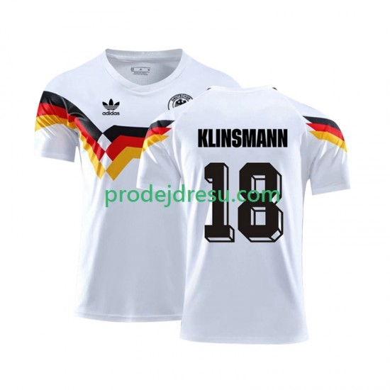 Německo Dresy Fotbal Klinsmann 18 1990 Retro Muž Domácí Krátký rukáv