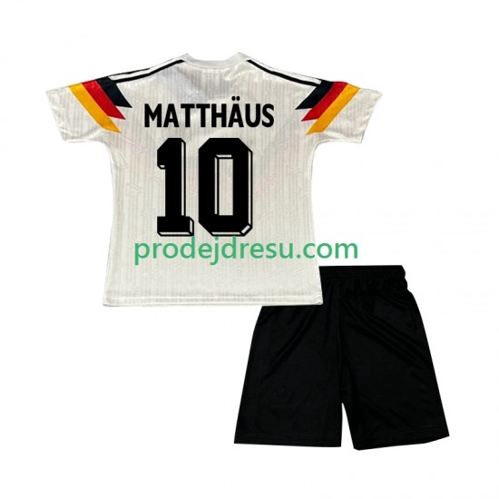 Německo Dresy Fotbal Matthaus 10 1990 Retro Dětský Domácí Krátký rukáv