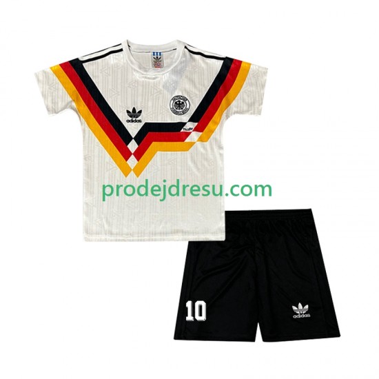 Německo Dresy Fotbal Matthaus 10 1990 Retro Dětský Domácí Krátký rukáv