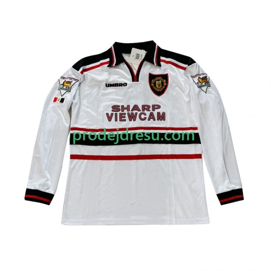 Manchester United Dresy Fotbal Beckham 7 Retro Muž Venkovní 1998 1999 Dlouhý rukáv