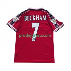 Manchester United Dresy Fotbal Beckham 7 Retro Muž Domácí 1998 1999 Krátký rukáv