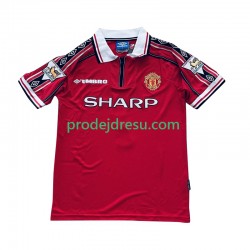 Manchester United Dresy Fotbal Beckham 7 Retro Muž Domácí 1998 1999 Krátký rukáv