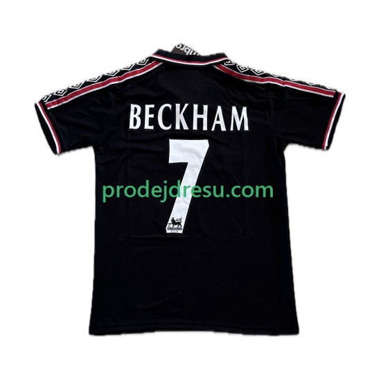 Manchester United Dresy Fotbal Beckham 7 Retro Muž Alternativní 1998 1999 Krátký rukáv