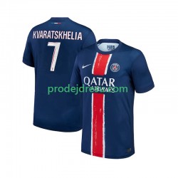 Paris Saint-Germain Dresy Fotbal Khvicha Kvaratskhelia 7 Muž Domácí 2024-2025 Krátký rukáv
