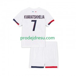Paris Saint-Germain Dresy Fotbal Khvicha Kvaratskhelia 7 Dětský Venkovní 2024-2025 Krátký rukáv