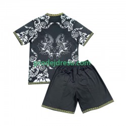 Real Madrid Dresy Fotbal Versace Black Edition Dětský Domácí 2024-2025 Krátký rukáv