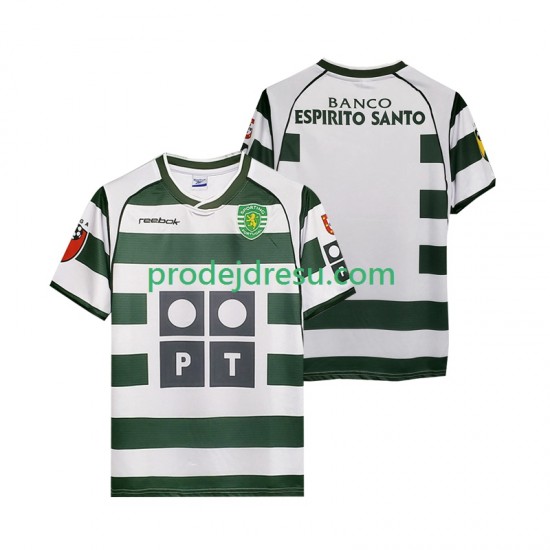 Sporting CP Dresy Fotbal 2001 2003 Retro Muž Domácí Krátký rukáv