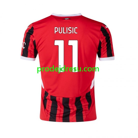 AC Milán Dresy Fotbal Pulisic 11 Muž Domácí 2024-2025 Krátký rukáv