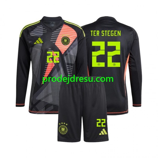 Německo Dresy Fotbal Ter Stegen 22 Brankářské Dětský Domácí Euro 2024 Dlouhý rukáv