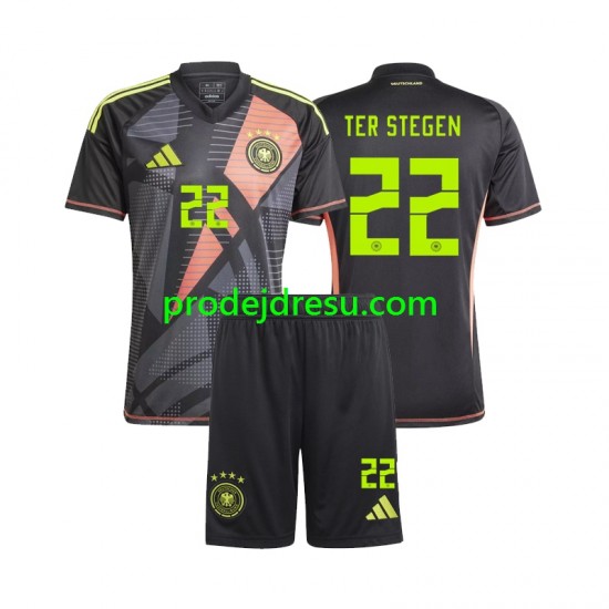 Německo Dresy Fotbal Ter Stegen 22 Brankářské Dětský Domácí Euro 2024 Krátký rukáv