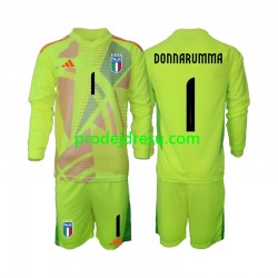 Itálie Dresy Fotbal Donnarumma 1 Brankářské Dětský Domácí Euro 2024 Dlouhý rukáv