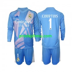 Real Madrid Dresy Fotbal Thibaut Courtois 1 Brankářské Dětský Domácí 2024-2025 Dlouhý rukáv