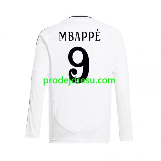 Real Madrid Dresy Fotbal Kylian Mbappé 9 Muž Domácí 2024-2025 Dlouhý rukáv