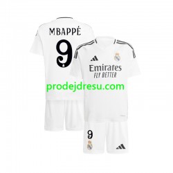 Real Madrid Dresy Fotbal Kylian Mbappé 9 Dětský Domácí 2024-2025 Krátký rukáv