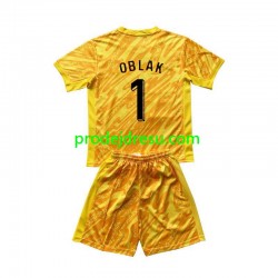 Slovinsko Dresy Fotbal Jan Oblak 1 Brankářské Dětský Domácí Euro 2024 Krátký rukáv