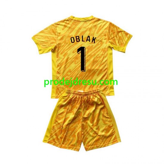 Slovinsko Dresy Fotbal Jan Oblak 1 Brankářské Dětský Domácí Euro 2024 Krátký rukáv