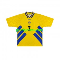 Švédsko Dresy Fotbal Henrik Larsson 7 Retro Muž Domácí 1994 Krátký rukáv