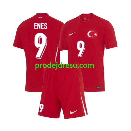 Turecko Dresy Fotbal Enes Unal 9 Dětský Venkovní Euro 2024 Krátký rukáv