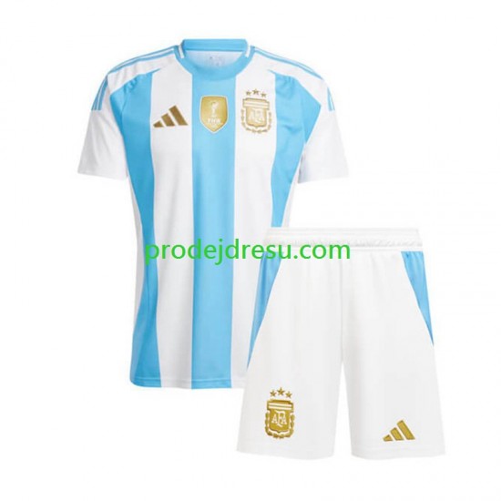Argentina Dresy Fotbal Copa America 2024 Dětský Domácí  Krátký rukáv