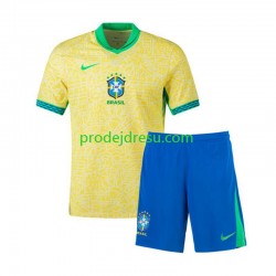 Brazílie Dresy Fotbal Copa America 2024 Dětský Domácí  Krátký rukáv