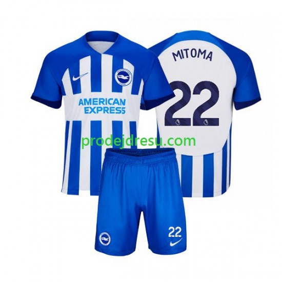 Brighton & Hove Albion Dresy Fotbal Mitoma 22 Dětský Domácí 2023-2024 Krátký rukáv