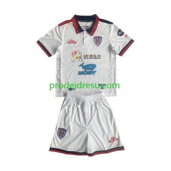 Cagliari Dresy Fotbal Dětský Venkovní 2023-2024 Krátký rukáv