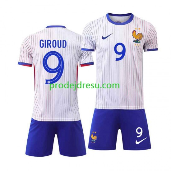 Francie Dresy Fotbal Olivier Giroud 9 Dětský Venkovní Euro 2024 Krátký rukáv