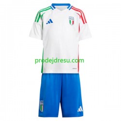 Itálie Dresy Fotbal Dětský Venkovní Euro 2024 Krátký rukáv
