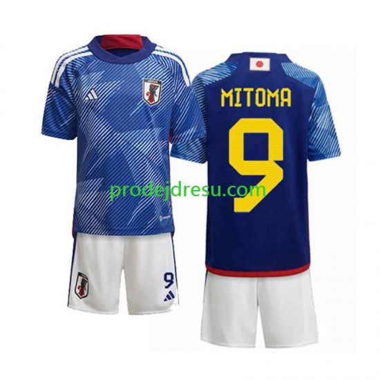 Japonsko Dresy Fotbal Mitoma 9 Dětský Domácí World Cup 2022 Krátký rukáv