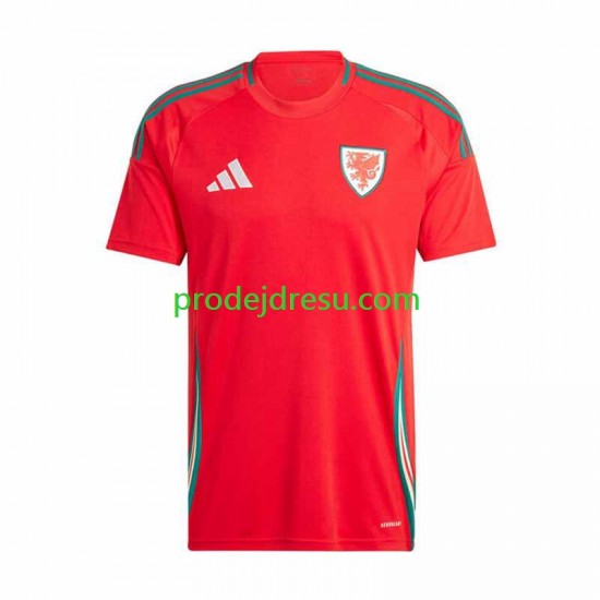 Wales Dresy Fotbal Muž Domácí 2024 Krátký rukáv