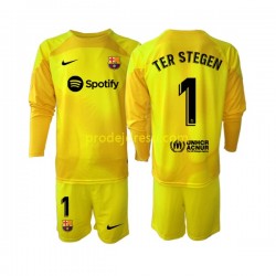 FC Barcelona Dresy Fotbal Ter Stegen 1 Brankářské Dětský Čtvrtý 2022-2023 Dlouhý rukáv