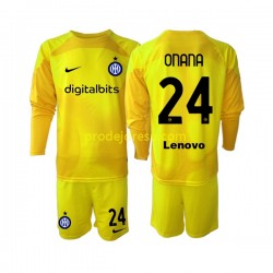 Inter Milán Dresy Fotbal Andre Onana 24 Brankářské Dětský Venkovní 2022-2023 Dlouhý rukáv