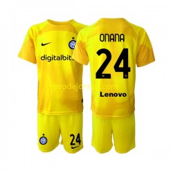 Inter Milán Dresy Fotbal Andre Onana 24 Brankářské Dětský Venkovní 2022-2023 Krátký rukáv