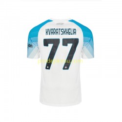 SSC Neapol Dresy Fotbal Face Game Kvaratskhelia 77 Muž Domácí 2022-2023 Krátký rukáv