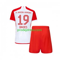 FC Bayern Mnichov Dresy Fotbal Alphonso Davies 19 Dětský Domácí 2023-2024 Krátký rukáv