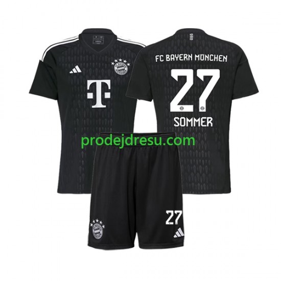 FC Bayern Mnichov Dresy Fotbal Yann Sommer 27 Brankářské Dětský Domácí 2023-2024 Krátký rukáv