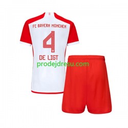 FC Bayern Mnichov Dresy Fotbal Matthijs de Ligt 4 Dětský Domácí 2023-2024 Krátký rukáv