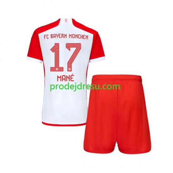 FC Bayern Mnichov Dresy Fotbal Sadio Mane 17 Dětský Domácí 2023-2024 Krátký rukáv