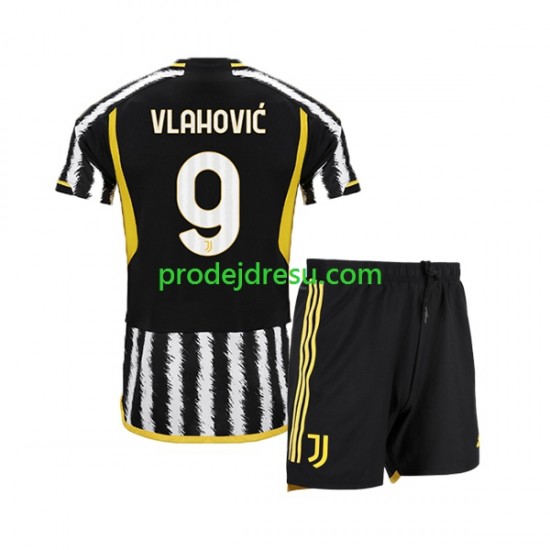 Spojené Státy Americké Juventus Dresy Fotbal Dn Vlahovic 9 Dětský Domácí 2023-2024 Krátký rukáv
